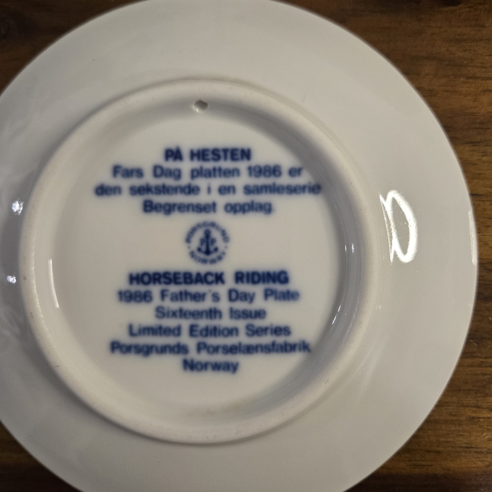Porsgrund Collector Edition Fathers Day Plates 1983-1987 - Picture 7 of 12